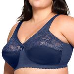 Glamorise Full Figure Plus Size MagicLift Original Support Bra Wirefree #1000 Blue