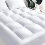 YUGYVOB Mattress Topper King, Pillow Top Cooling Mattress Pad with 8"-21" Deep Pocket, 600GSM Thick Bed Topper Mattress Cover Protector, Quilted Down Alternative Fill, 78 * 80 Inch