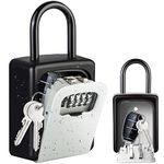 Key Lock Box, [Heavy Duty Large Capacity] [Hang Up & Wall Mount] Diyife Outdoor Lock Box for Keys with Removable Shackle Portable Combination Key Safe for Home Garage School Airbnb Office