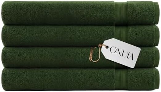 onuia Ultrasoft Premium Cotton Bath Sheets – 100% Long Staple Premium Cotton | 600 GSM Ultra Soft Bath Towel | Refined Terry Weave for High Absorbency & Quick Dry (4, Olive Green)