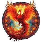 KAAYEE Wooden Jigsaw Puzzles-Wooden Puzzle Adult Unique Shape Advanced Phoenix Wooden Jigsaw Puzzle for Adult, Family Puzzles 11.8 * 10.9in 200pcs