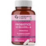 Carbamide Forte Probiotics Supplement 30 Billion for Women & Men - 100 Veg Capsules