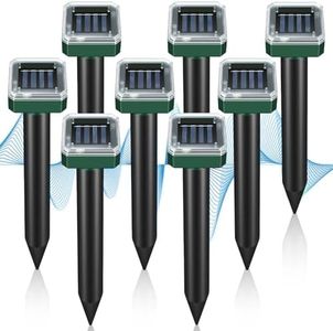 Mole Repellent Solar Powered, 8-Pack Ultrasonic Repeller Outdoor Yard and Garden, Get Rid of Moles Gopher Vole Groundhog Snake Chipmunk, Waterproof Sonic Spikes Mole Deterrent