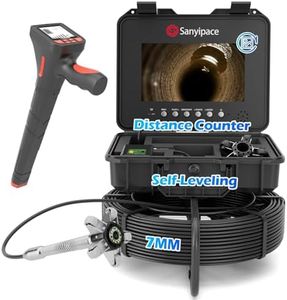 Sanyipace Sewer Camera with Pipe Locator, 7mm/0.28inch Cable, 512Hz, 10.1" IPS Screen, 32GB Card, 165FT/50M Borescope Inspection Camera, DVR with Speaker, for Drain Pipe Plumbing Inspection