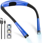 Glocusent Neck Reading Light, Book Light for Reading in Bed at Night, Rechargeable Neck Light Long Lasting Up to 80+ Hrs, 3 Colours & 6 Brightness Levels, Perfect for Avid Readers & Knitters