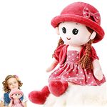 iNelihoo Adorable Plush Soft Baby Girl Dolls Cuddly Ragdoll Princess Doll with Removable Dress Hat Baby First Rag Doll Sleeping Cuddle Buddy Doll Toy Room Decoration Birthday Christmas Best Gift 35CM