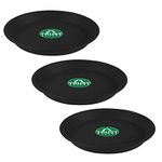 TrustBasket UV Treated 6.4 inch Round Bottom Tray(Plate/Saucer) Suitable for 10 inch Round Plastic Pot - Black Color - Set of 3