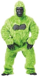 California Men's Gorilla Deluxe Animal Ape Adult Costume, Green, OneSize