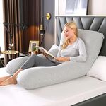 Ufurniture Pregnancy Pillow, U Shaped Body Pillow with Removable Cover, Full Body Pregnancy Pillow Support for Back, HIPS, Legs, Belly for Nursing, Maternity and Pregnancy (140x70x18CM, Grey)