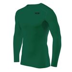 TCA Boys' HyperFusion Compression Base Layer Top Long Sleeve Under Shirt - Crew Neck - Cadmium Green, 10-12 Years