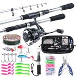 Matymats 2.4M/7.87FT Fishing Rod and Reel Combo - Carbon Fiber Telescopic Fishing Rod with Spinning Reel, Portable Travel Fishing Pole Combo with Carrier Bag Fishing Gifts for Men Women Father