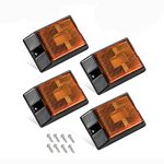 CZC AUTO LED Amber Side Marker Lights Sealed Submersible LED Reflector Lamps kit Waterproof Trailer Running Lights Replacement for 12V Boat Trailer Truck Marine RV Copper Wire (Amber, 4)