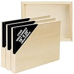 Belle Vous Unfinished Wooden Canvas Painting Boards (4 Pack) - 40 x 50cm / 16 x 20 Inches - Natural Basswood Panel - Mixed Media Cradle Panels for Encaustic Art, Paint Pouring & Crafts