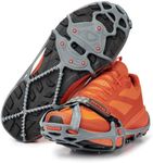 Yaktrax Run Traction Cleats for Snow and Ice, Gray/Red, Small