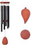 Husfunov 37" Large Aluminium Wind Chimes for Outside, Home Decor Outdoor for Garden/Patio/Porch, Housewarming Gifts New Home, Sympathy/Memorial Wind Chimes Gifts for Women or Men, Black