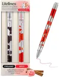 Lifelines Scented Lava Gel Pen Set, 2-Pack (Black & Red) - 0.7mm Colored Gel Pens Infused with Scented Essential Oil Blends & Mesmerizing Lava - School Supplies for College Kids & Adults