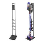 DingGreat (Heavier version) Cordless Vacuum Cleaner Stand Stable Metal Storage Bracket Floor Stand Holder for Dyson Handheld V15 V6 V7 V8 V10 V11 DC58 DC59 DC62 DC74 - No Drilling the Wall (Black)