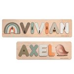 Wooden toys for toddlers 1-3 Personalized Name Puzzles for Baby Girl and Little Boy Busy Board with Butterfly Kid Gift