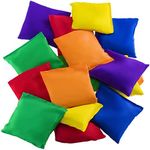 PREXTEX Nylon Bean Bags - 3-Inch Set of 12 in Red, Yellow, Green, Blue, Orange, Purple - Durable Material for Toss Games - Ideal for Barbecues, Tailgates, Reunions, and Parties - Fun for All Ages