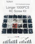 TEIRAY 1000pcs RC Screw Kit Universal Screws Assortment Set, Hardware Fasteners 1/8 1/10 1/12 1/16 Scale RC Cars Trucks Crawler, RC Screw Kit, RC Tool Kit (Extension Screw