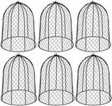 TAOMENNI (6 Packs) 13" D x 17" H Chicken Wire Cloche, Garden Cloche and Plant Protectors, Protection for Your Plants and Seedlings - Black