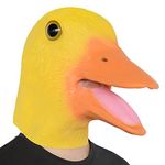 PARTYGEARS Halloween Yellow Duck Mask Latex Animal Full Head Mask for Adult Party Cosplay Fancy Dress Mask