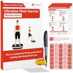 FANPARE Vibration Plate Exercise Machine Workout Chart Posters - 6 Laminated Wall Fitness Guide & 2 Reusable Planner & 1 Erasable Pen, Suitable for Home Gym Whole Body Training