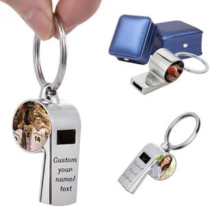 UGU Personalized Coach Whistle, Custom Engraved with Logo, Name, or Photo, Stainless Steel, for Coaches, Referees and Teachers (Custom Coach's Whistle 02)