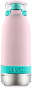 Ello Emma 14oz Vacuum Insulated Stainless Steel Kids Water Bottle with Straw and Built-in Carrying Handle and Leak-Proof Locking Lid for School Backpack, Lunchbox and Outdoor Sports, Cotton Candy