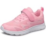 AMANSSE Girls Shoes Sneakers Lightweight Breathable Running Tennis Shoes Non Slip Fitness Girls Shoes Pink Toddler Size 10