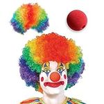 BASEMMAHER Rainbow Clown Wig and Cl