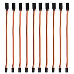 ACEIRMC 10pcs 3-Pin Servo Extension Cable Cord Female to Male Lead Wire Connector JR for RC Car Airplanes Remote Control (20cm)