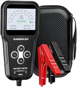 KINGBOLEN BM520 6V 12V 24V Car Battery Tester, 100-2000 CCA Automotive Load Tester Accurate Digital Auto Battery Analyzer Cranking and Charging System Tester for Cars Trucks SUV Motorcycle
