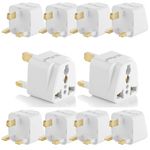 Hi-PLASST 3pin UK Adapter Plug (Pack of 10) for London (G-Type) Power Plug Converter for England, Dubai, Hong Kong,Singapore, Ireland, Wales, Scotland, Perfect Adaptor for Charging Laptop, Phone.