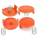 Bestdealing 4 Pack String Trimmer Replacement Spool Cap and Spring Cover Weed Eater Spool Bump Cover and Spring for Black Decker RC-100-P Weed Eater Cover Weed Wacker Repair Part for Black + Decker AFS Trimmer NST2118 385022-03 GH600 NST2018 NST2118 LS...