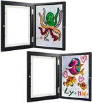 Nucucina 2 Pack Kids Art Frame Front Opening - Open Display Photo Picture Frames for Kids Artwork - Smart Stacker Art Project Frame for Art Work - Child Children Artwork Frame With Storage,Black