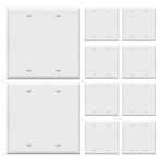 ENERLITES Blank Device Wall Plate, Gloss Finish, Standard Size 2-Gang 4.50" x 4.57", Polycarbonate Thermoplastic, 8802-W-10PCS, White (10 Pack)