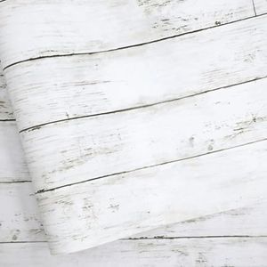 Abyssaly Shiplap Peel and Stick Wallpaper White Gray Wood Wallpaper Self-Adhesive Removable Wood Peel and Stick Wallpaper Decorative Wall Covering for Home Decoration 17.71 in X 78.7 in