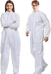 Medical Nation Hazmat Suits | One Pack, Medium | Disposable Protective Coveralls, Heavy Duty Full Body Painters Suit for Men & Women Without Hood - Breathable & Water Resistant - Medium