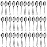 Teaspoons Set of 36, 6 inch Stainless Steel Tea Spoons, Food Grade Cutlery Spoons Set for Tea, Coffee, Use for Home, Kitchen, Restaurant, Dishwasher Safe