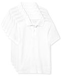 The Children's Place Boys Short Sleeve Pique Polo,White 5 Pack,M (7/8), White 5 Pack, Medium