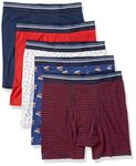 Amazon Essentials Men's 5-Pack Tag-Free Boxer Briefs, Summer Fun, X-Large