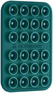 OCTOBUDDY Classic - Silicone Suction Phone Case Adhesive Mount - Hands-Free, Strong Grip Holder for Selfies & Videos - iPhone & Android Compatible - 2.25″ x 3.25″, Teal