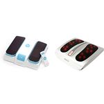 HoMedics Leg Exerciser - Easy Foot Touch Control & Remote, Lightweight & Compact Storage, 3 Speeds White & Shiatsu Foot Massager with Heat - Deep Kneading, Deluxe Heated Foot Massager, White