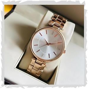 STYLEDOSE Women Analogue Wrist Watches for Women's & Girls&Miss&Ladies Diamond Studded Dial Rosegold Colored Stylish Bracelet Strap (White)