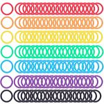 Plastic Binder Rings,1 Inch Flexible Loose Leaf Book Rings,Colorful DIY Keychain Rings,Ring Clips for Index Card Scrapbooks Words Card and Documents (140 Packs)