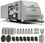 IWIQI RV Cover,Travel Trailer Cover 22-24 FT with 7 Layers Top,Waterproof and UV Resistant Camper Cover with 4 Tire Cover & 6 Tongue Jack Cover