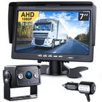 Upgrade Backup Camera Monitor Kit,1024X600 HD,IP69 Waterproof Rearview Reversing Rear View Camera 7’’ LCD Reversing Monitor Truck/Semi-Trailer/Box Truck/RV — HD Transmission, Four-pin — DVKNM (TZ101)