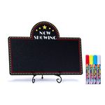 Movie Night Decorations Chalkboard Kit for Movie Theme Parties, 1 Chalkboard + 1 Metal Stand, Date Night, Girls Night, Birthday, Family Activities, Movie Lover Gifts (with Chalk Markers)