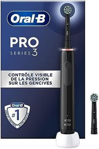 Oral-B Pro 3 3000 Brosse À Dents Électrique Avec 2 Brossettes, Technologie 3D, Élimine Jusqu’À 100% De Plaque Dentaire, Noir (lot de 1)
